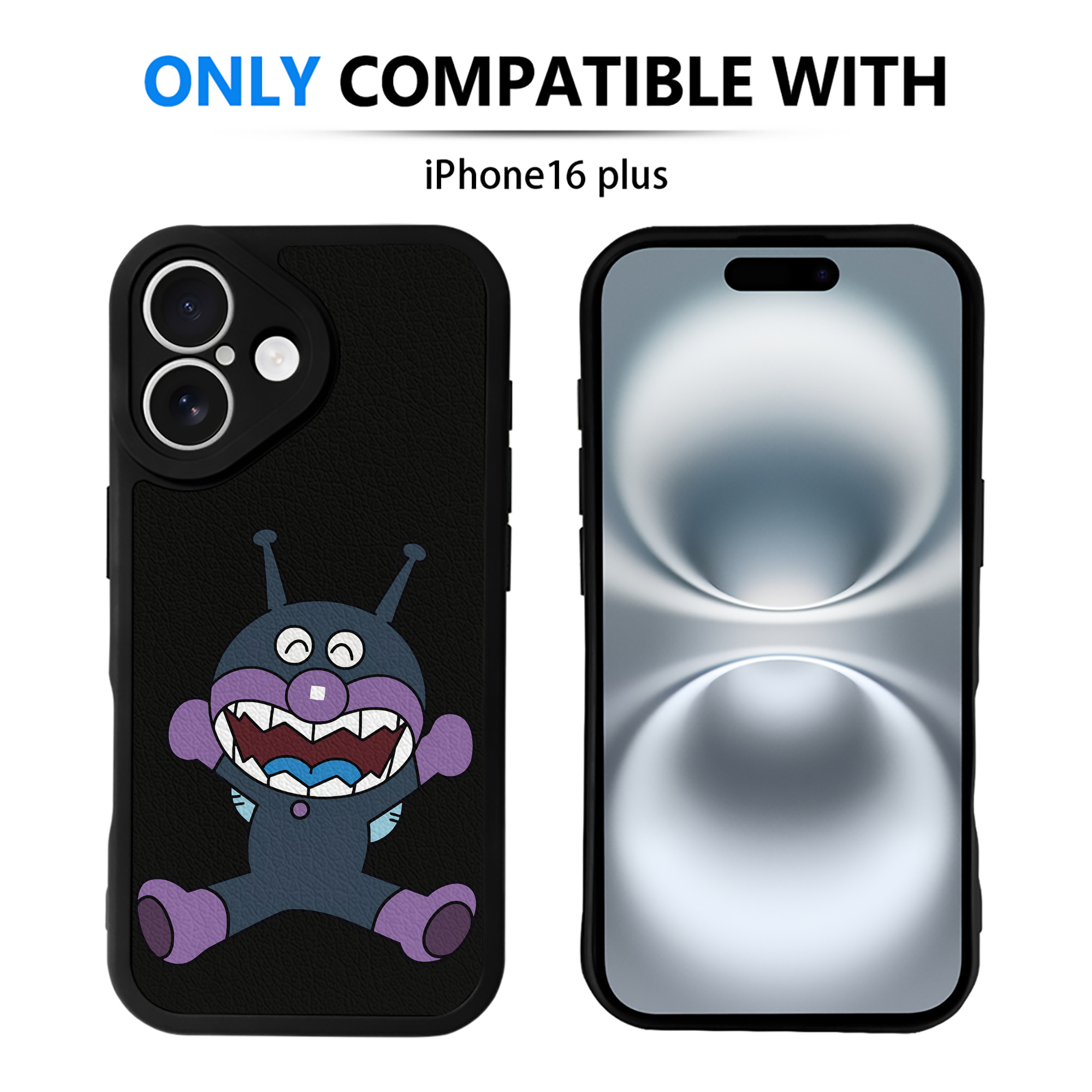 （画像用） アンパンマン Anpanman 【iPhone 16シリーズ対応】シリコンスマホケース（レザー調） 材質：シリコン